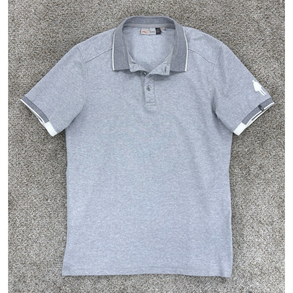 The CLINT Tehama Golf Club KJUS Stan Short Sleeve Polo Men's M Gray Performance